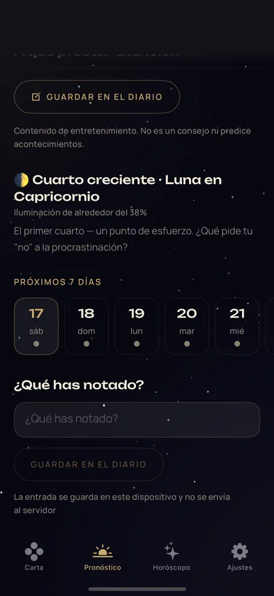 Calendario de tránsitos a 30 días