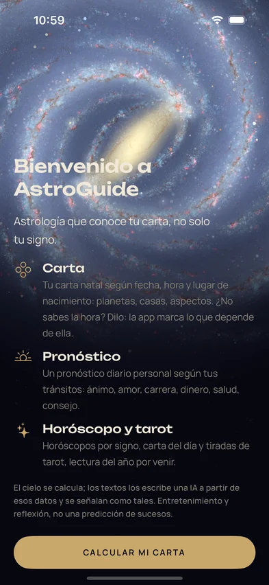 Pantalla de bienvenida